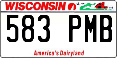 WI license plate 583PMB