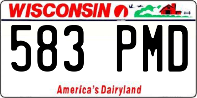 WI license plate 583PMD
