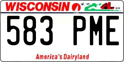 WI license plate 583PME