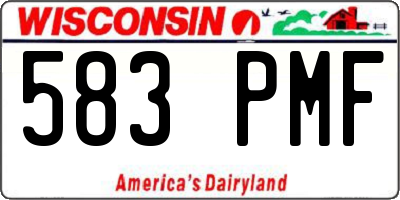 WI license plate 583PMF