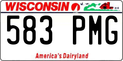 WI license plate 583PMG
