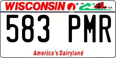 WI license plate 583PMR