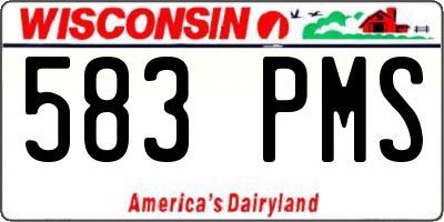 WI license plate 583PMS