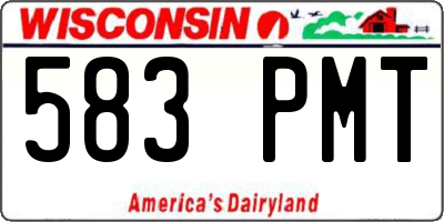 WI license plate 583PMT
