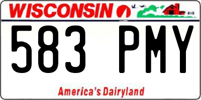 WI license plate 583PMY