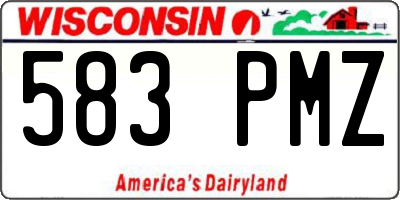 WI license plate 583PMZ