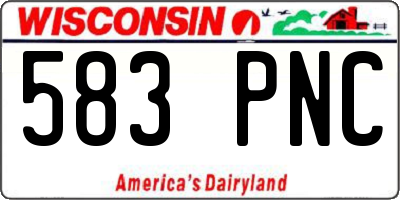 WI license plate 583PNC