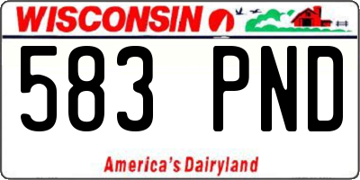 WI license plate 583PND