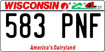 WI license plate 583PNF