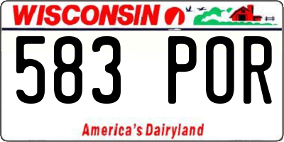 WI license plate 583POR