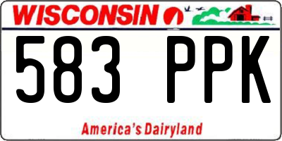 WI license plate 583PPK
