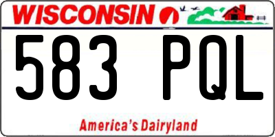 WI license plate 583PQL