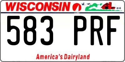 WI license plate 583PRF