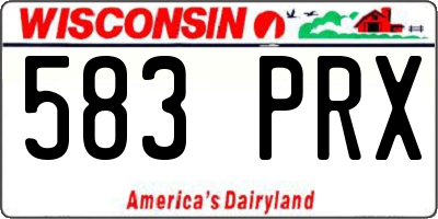 WI license plate 583PRX