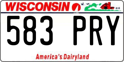 WI license plate 583PRY
