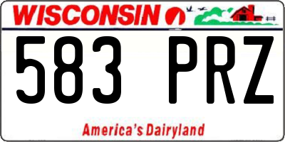 WI license plate 583PRZ