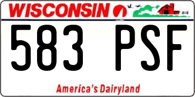 WI license plate 583PSF