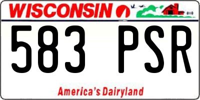 WI license plate 583PSR