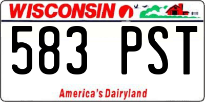 WI license plate 583PST