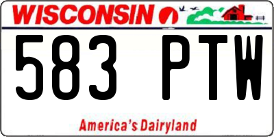 WI license plate 583PTW
