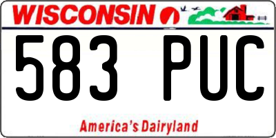 WI license plate 583PUC