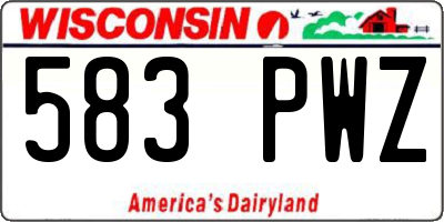 WI license plate 583PWZ