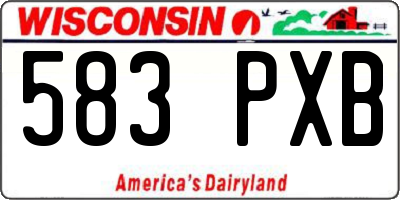 WI license plate 583PXB