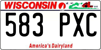 WI license plate 583PXC