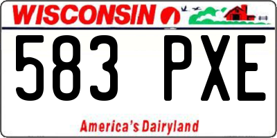 WI license plate 583PXE