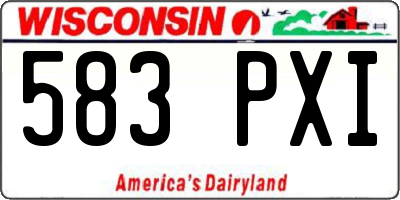 WI license plate 583PXI