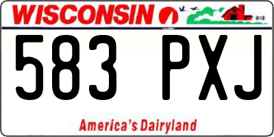 WI license plate 583PXJ