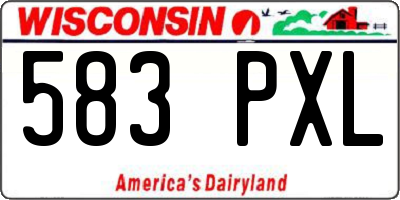 WI license plate 583PXL