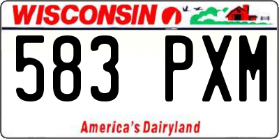 WI license plate 583PXM