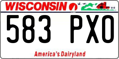 WI license plate 583PXO