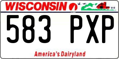 WI license plate 583PXP