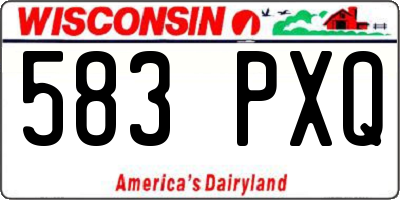 WI license plate 583PXQ