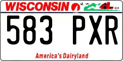 WI license plate 583PXR