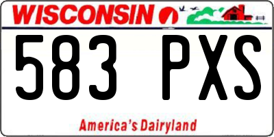 WI license plate 583PXS
