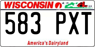 WI license plate 583PXT