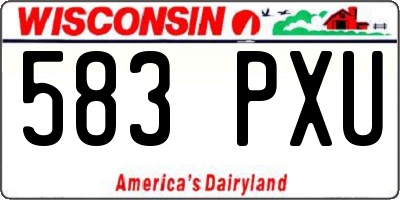 WI license plate 583PXU