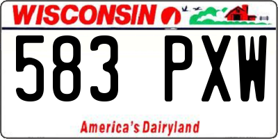 WI license plate 583PXW