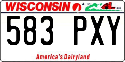 WI license plate 583PXY
