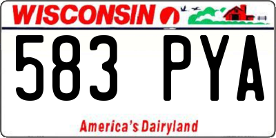 WI license plate 583PYA