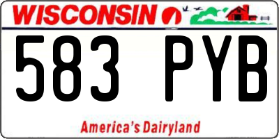 WI license plate 583PYB