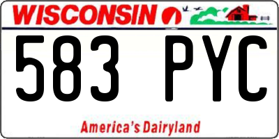 WI license plate 583PYC