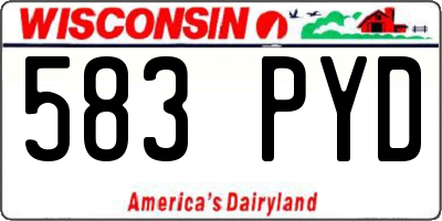 WI license plate 583PYD