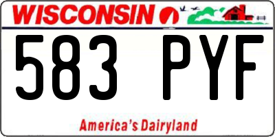 WI license plate 583PYF