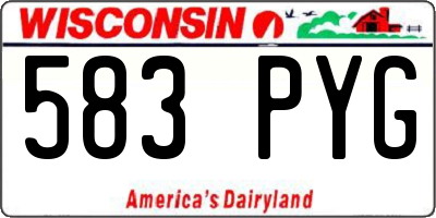 WI license plate 583PYG