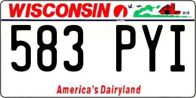 WI license plate 583PYI