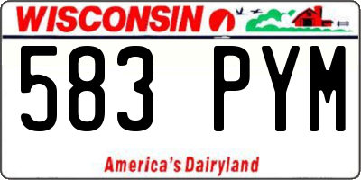 WI license plate 583PYM